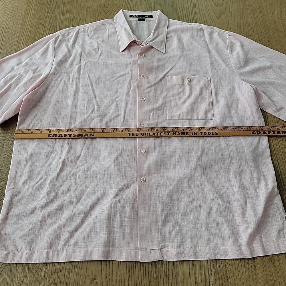 Alan Stuart Men's Vintage Polo Shirt Size 2XL Pink Button Down Short Sleeve - Picture 8 of 11